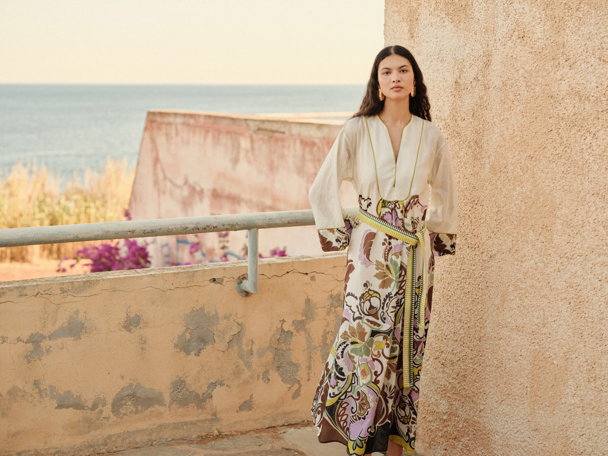 Printed Dress w Belt