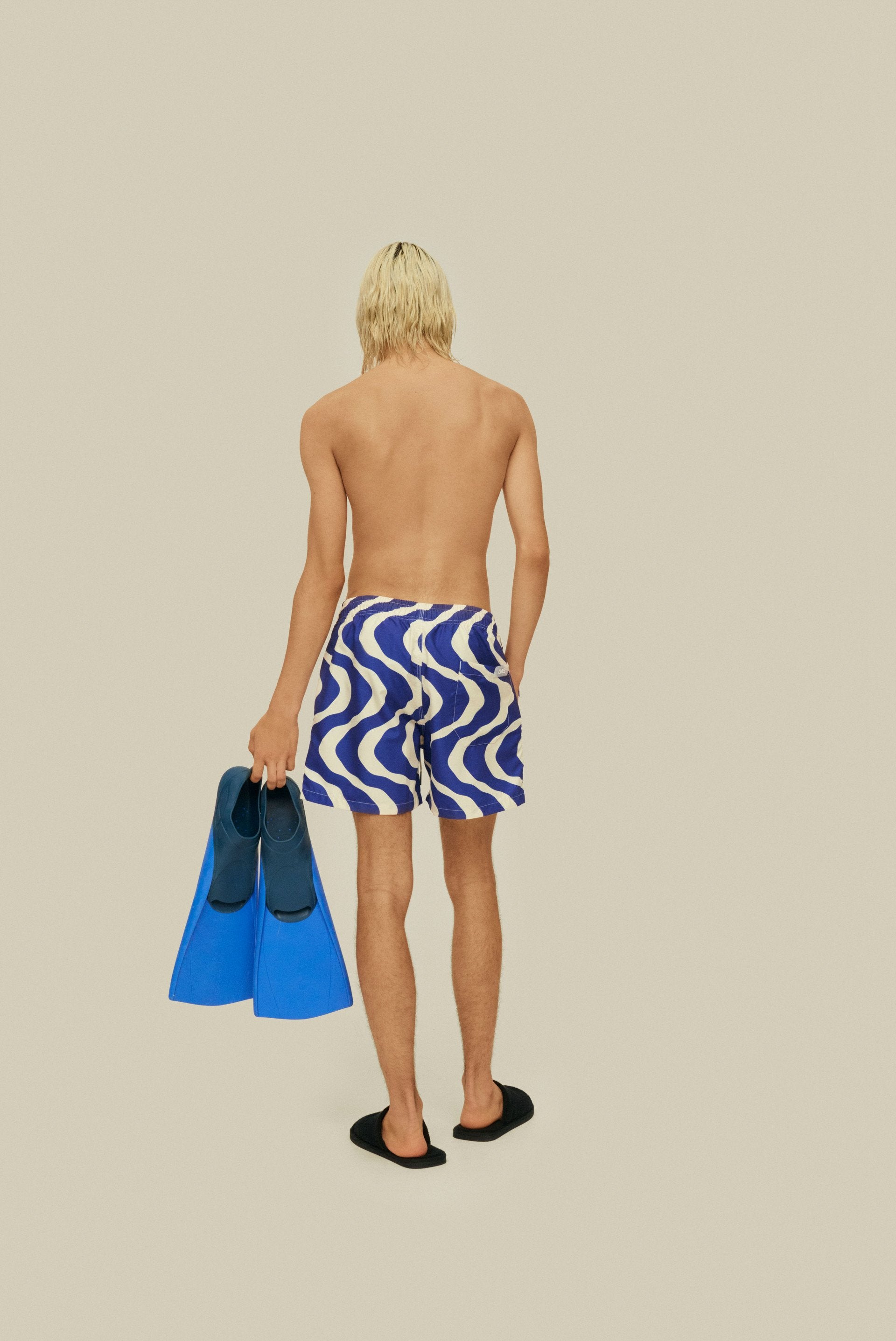 Blue Rippling Swim Shorts