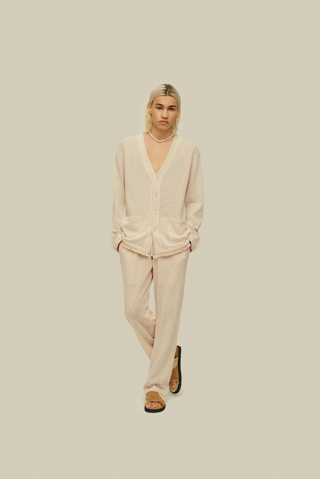 Ecru Net Cardigan
