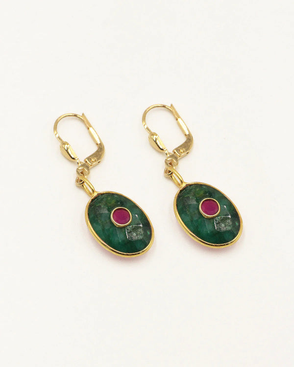 Deva Earrings | Emerald