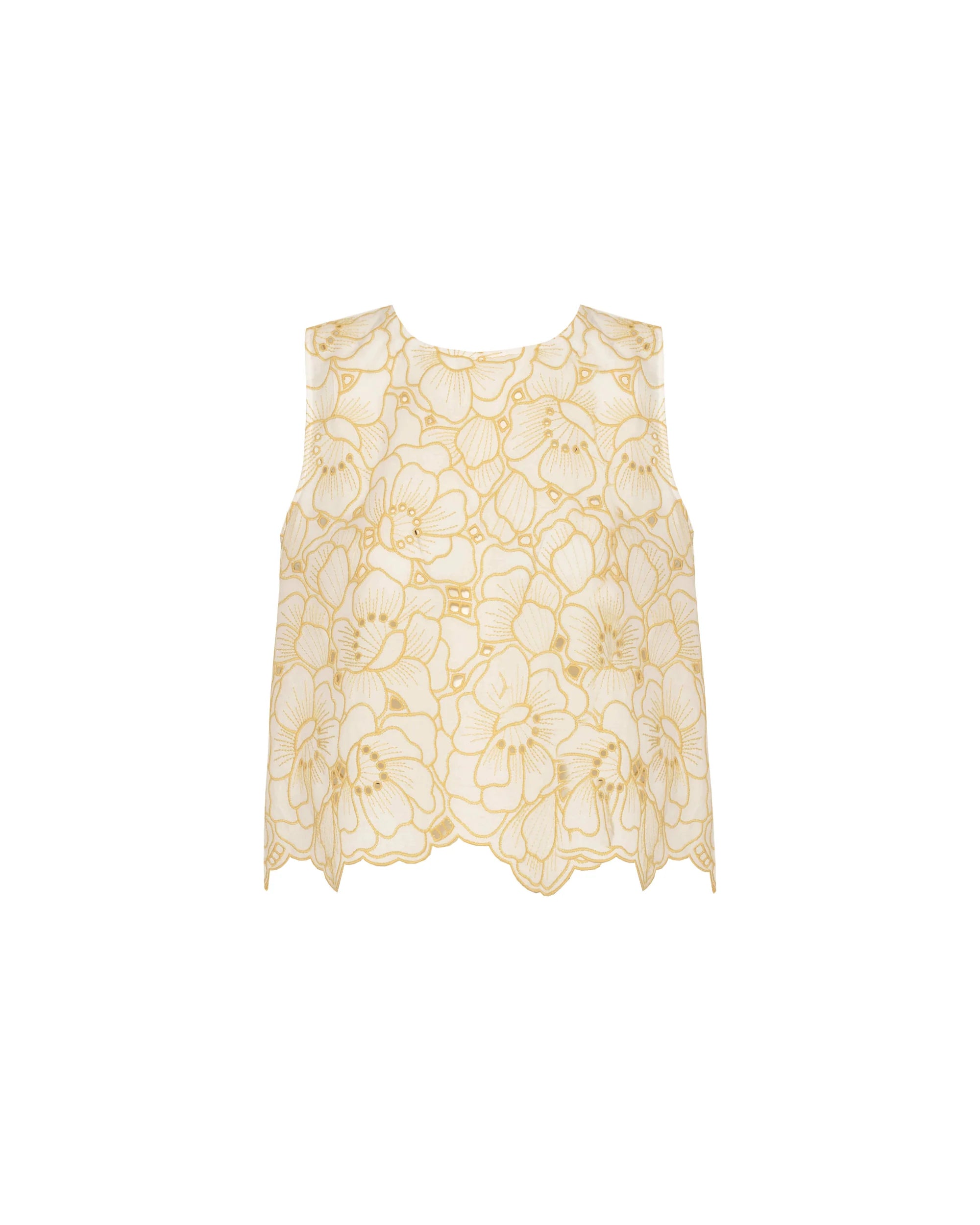 Embroidered Organza Top