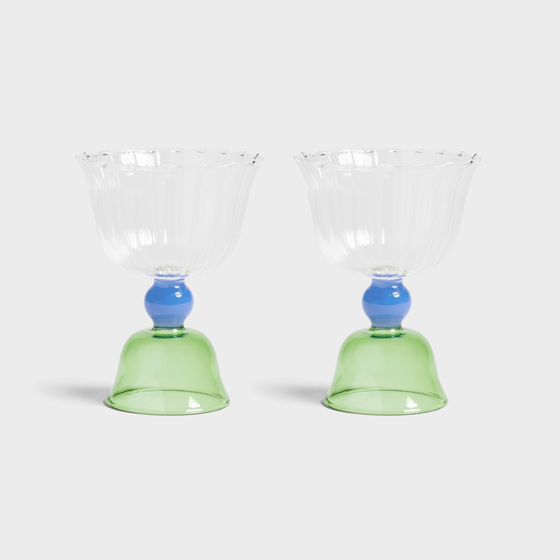 Glass Tulip Set 2 | Green