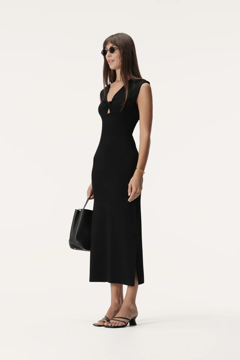 Heather Knit Dress | Black