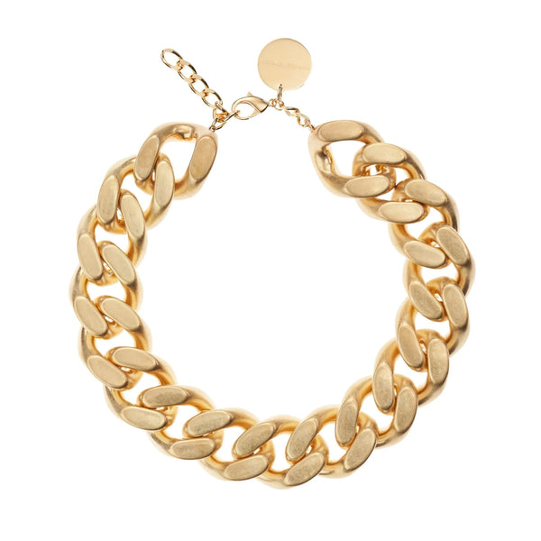 Big Flat Chain Necklace | Gold Vintage