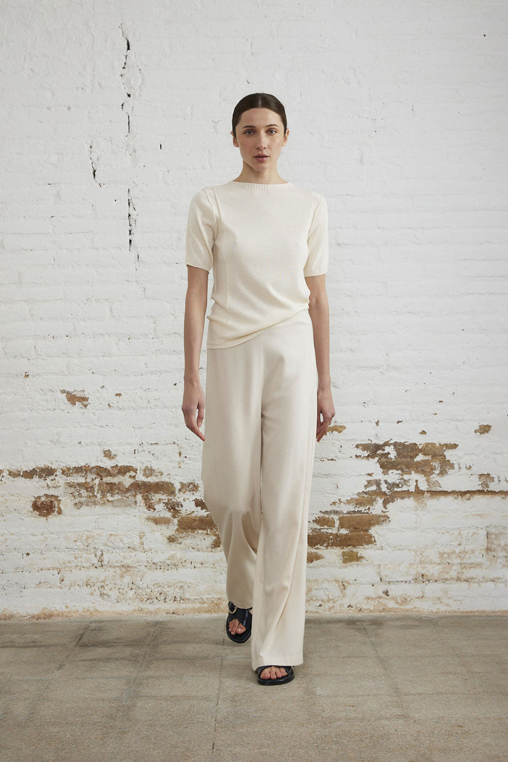 Knitted Short Sleeve Sweater