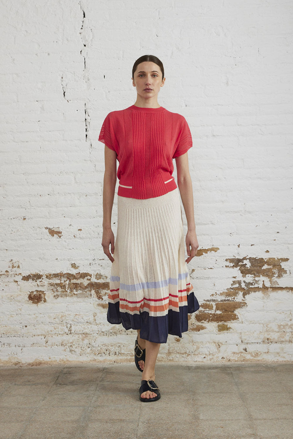 Knitted midi skirt