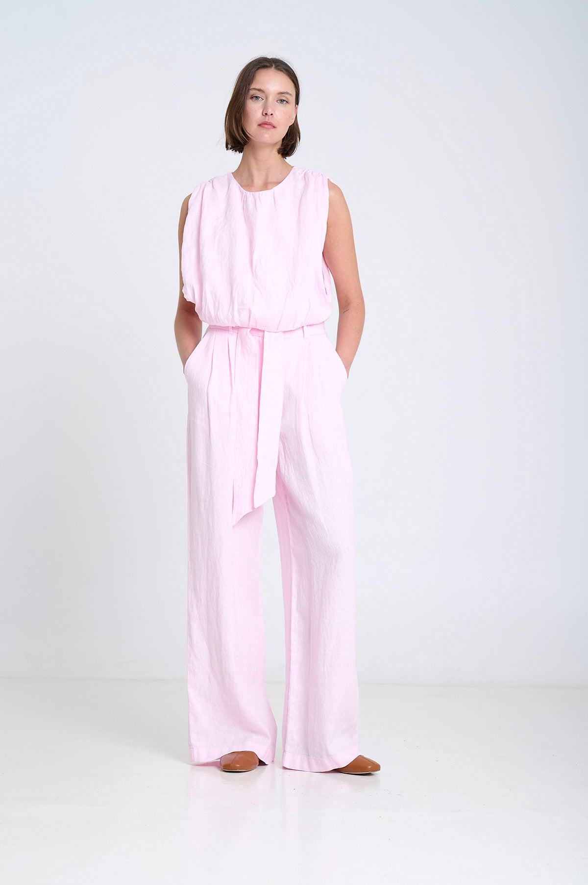 Puffed Linen Top