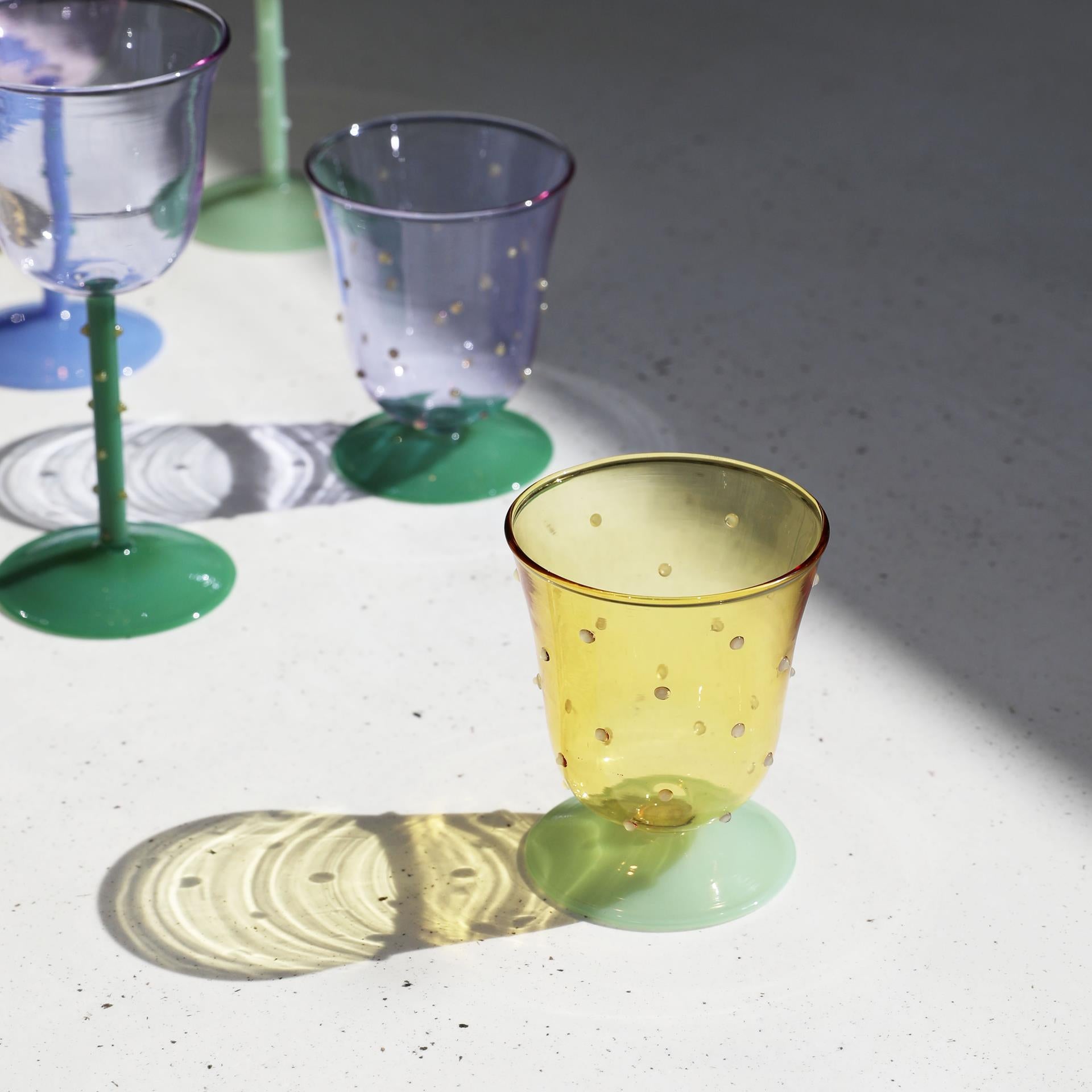 Water Glass Dot Set 2 | Yellow