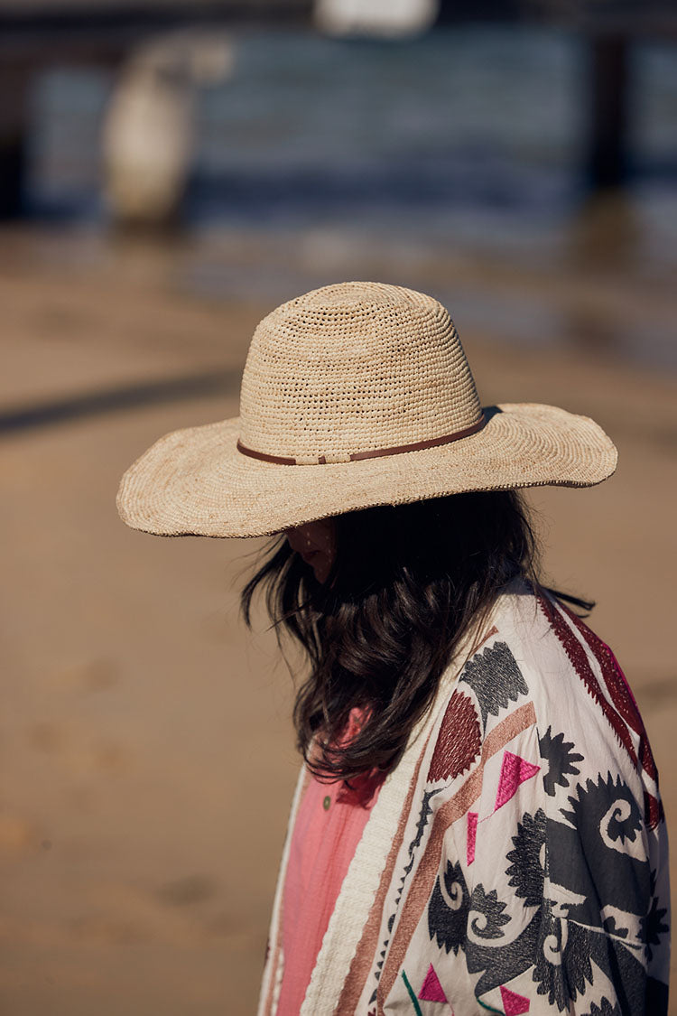 Aziz Hat Braided Tea Tan