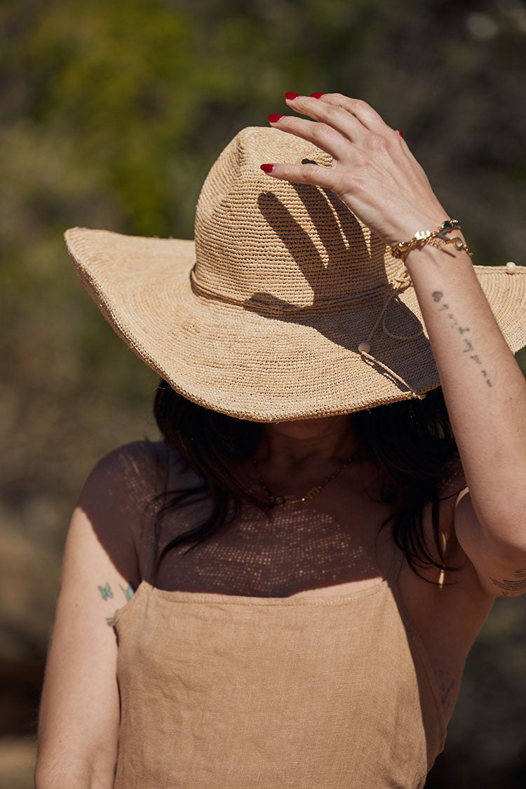 Aziz Hat Braided Tea Tan