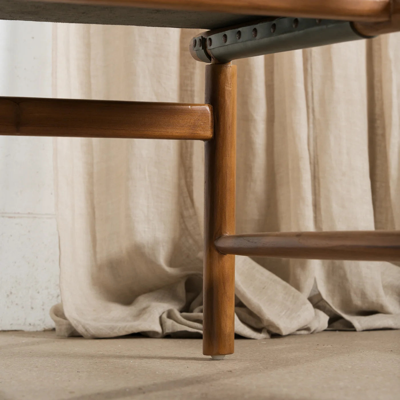 Anwar Leather and Teak Chair