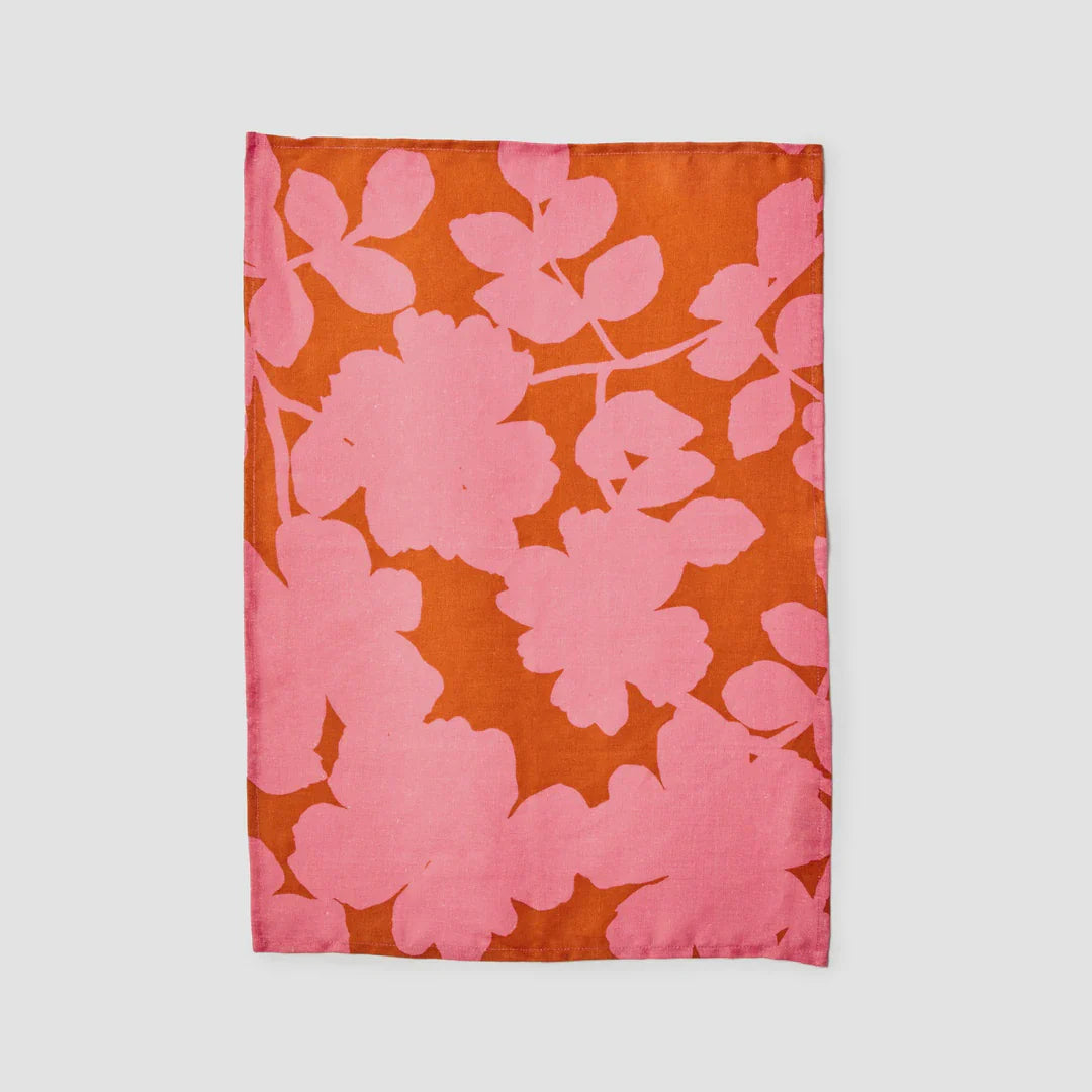 Carmine Pink Tea Towel
