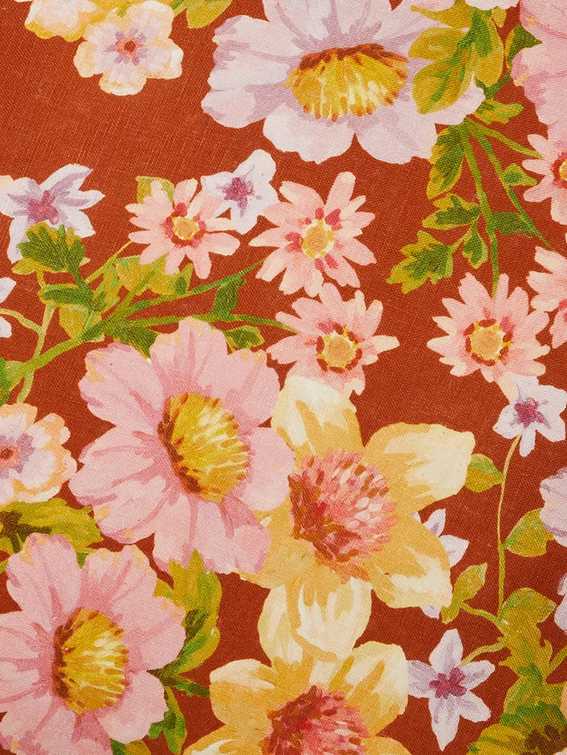 Buttercup Rust Linen Cushion
