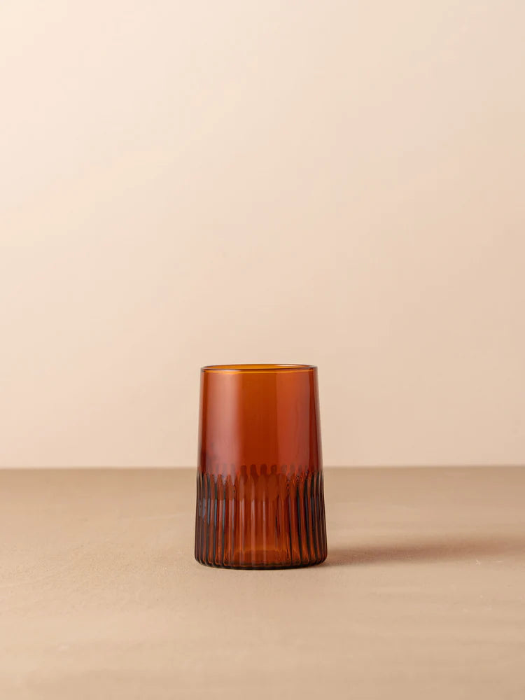 Kairos Water Glass 2 Set | Dark Amber