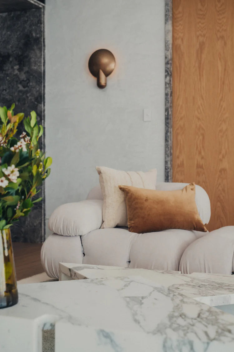 Abstract Square Cushion | Ivory