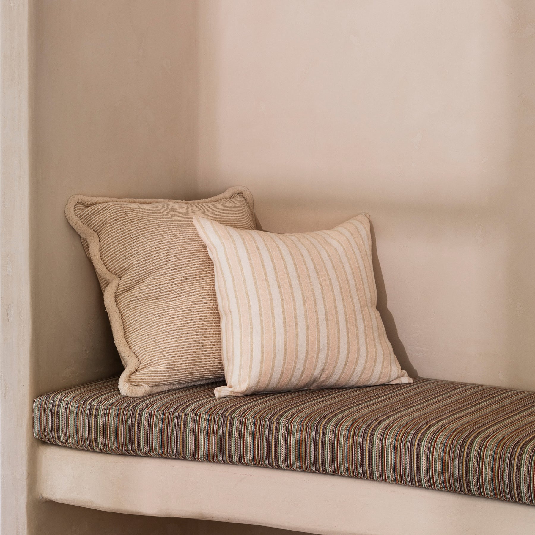 Linear Buff Linen Cushion 50cm
