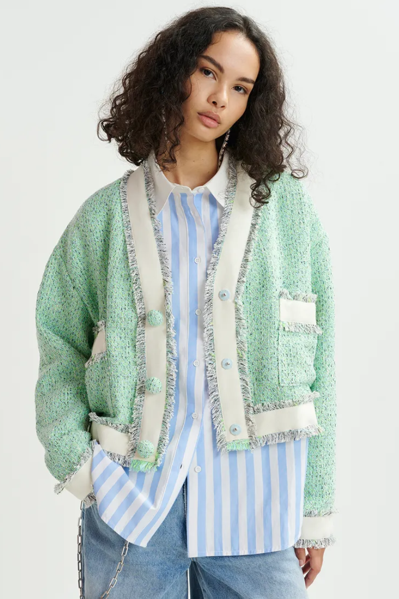 Cropped Fringe Jacket