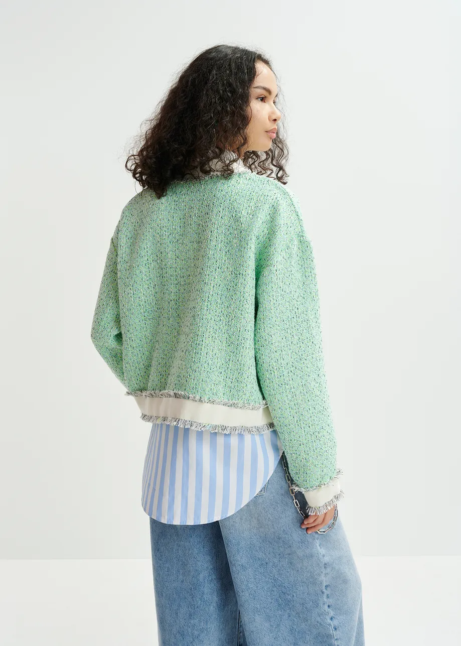 Cropped Fringe Jacket