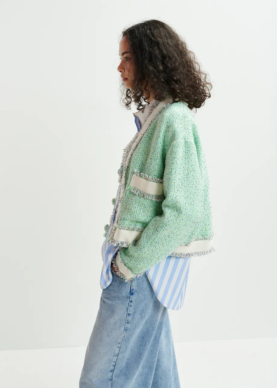 Cropped Fringe Jacket