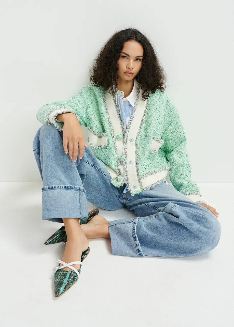 Cropped Fringe Jacket