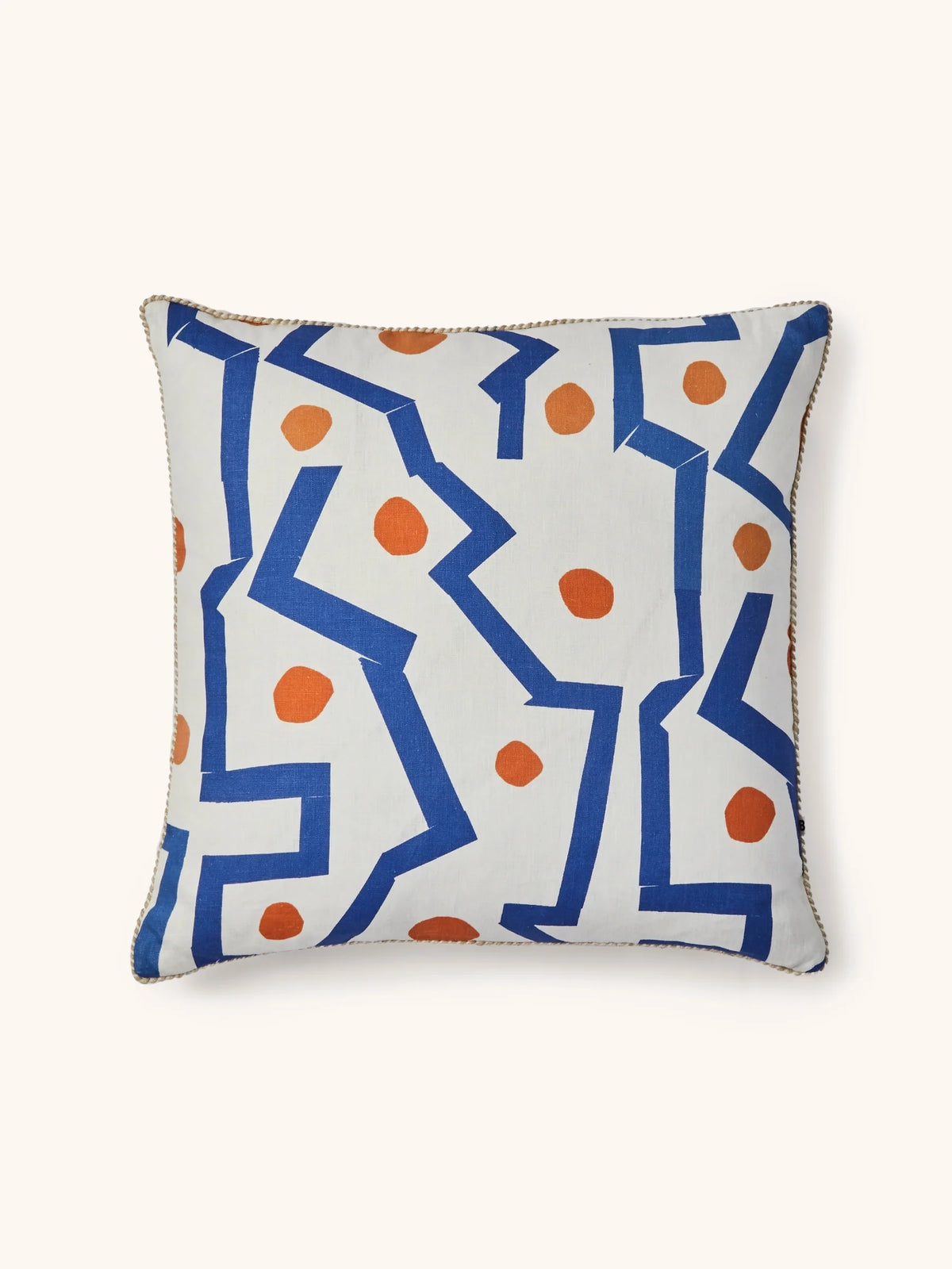 Memphis Blue Linen Cushion