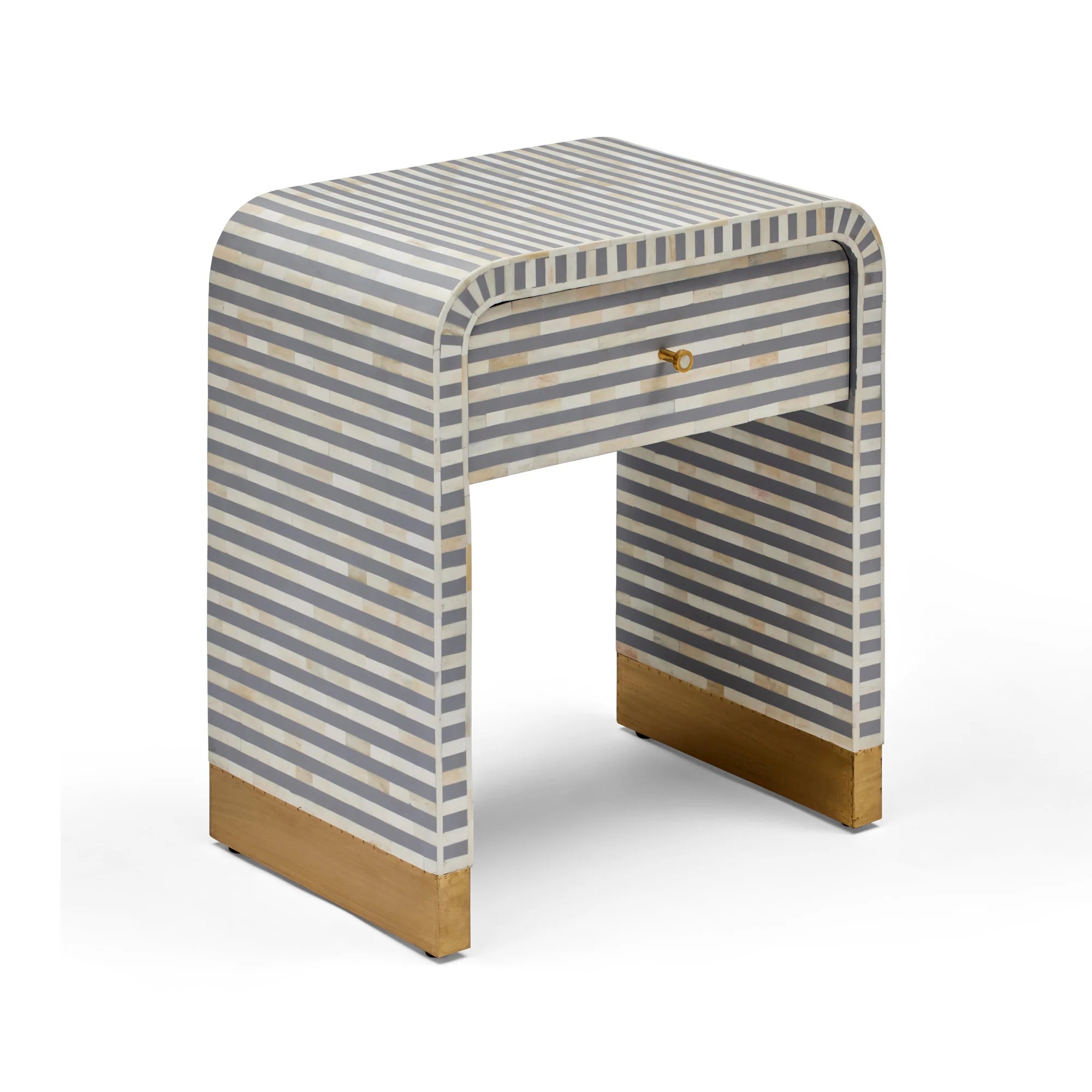 Amo Bone Inlay Bedside | Grey