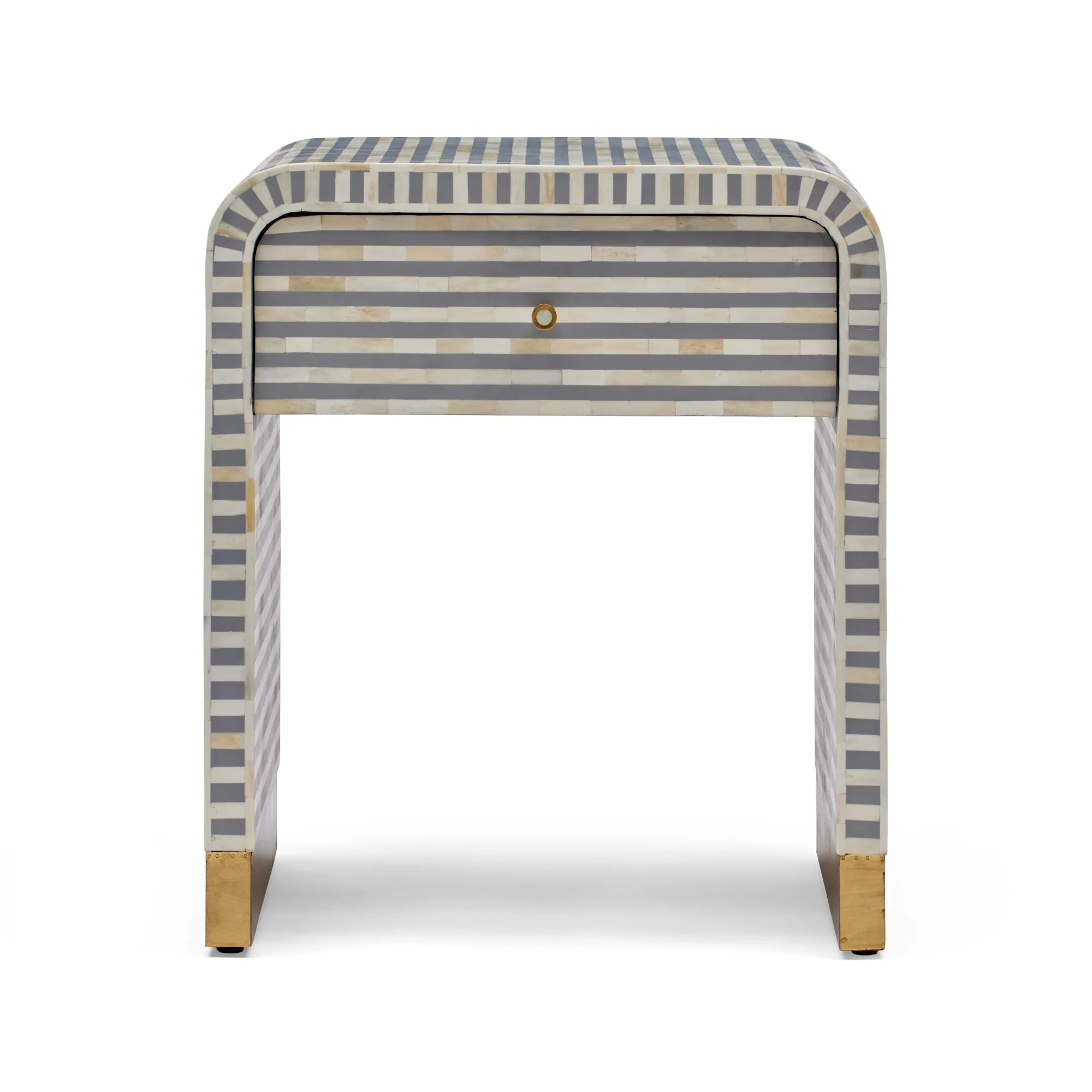 Amo Bone Inlay Bedside | Grey