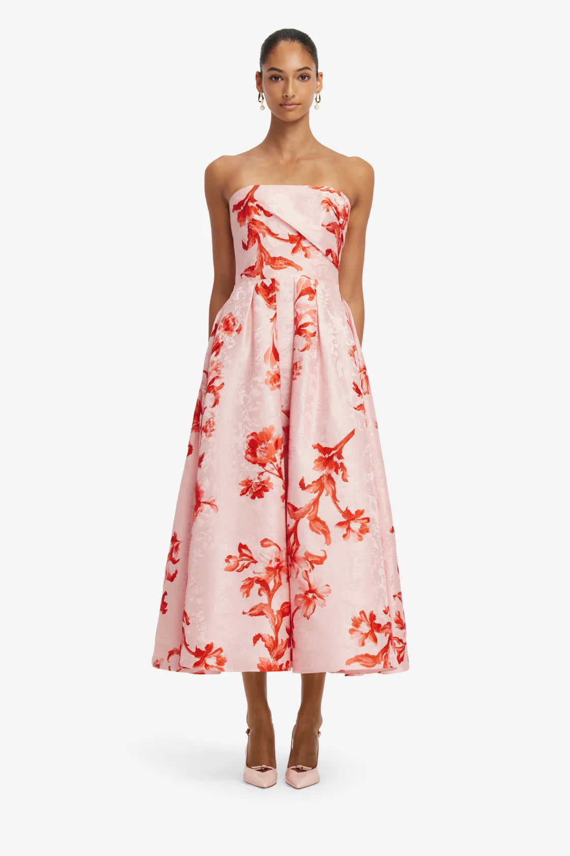Lynn Jaquard Bustier Midi Dress