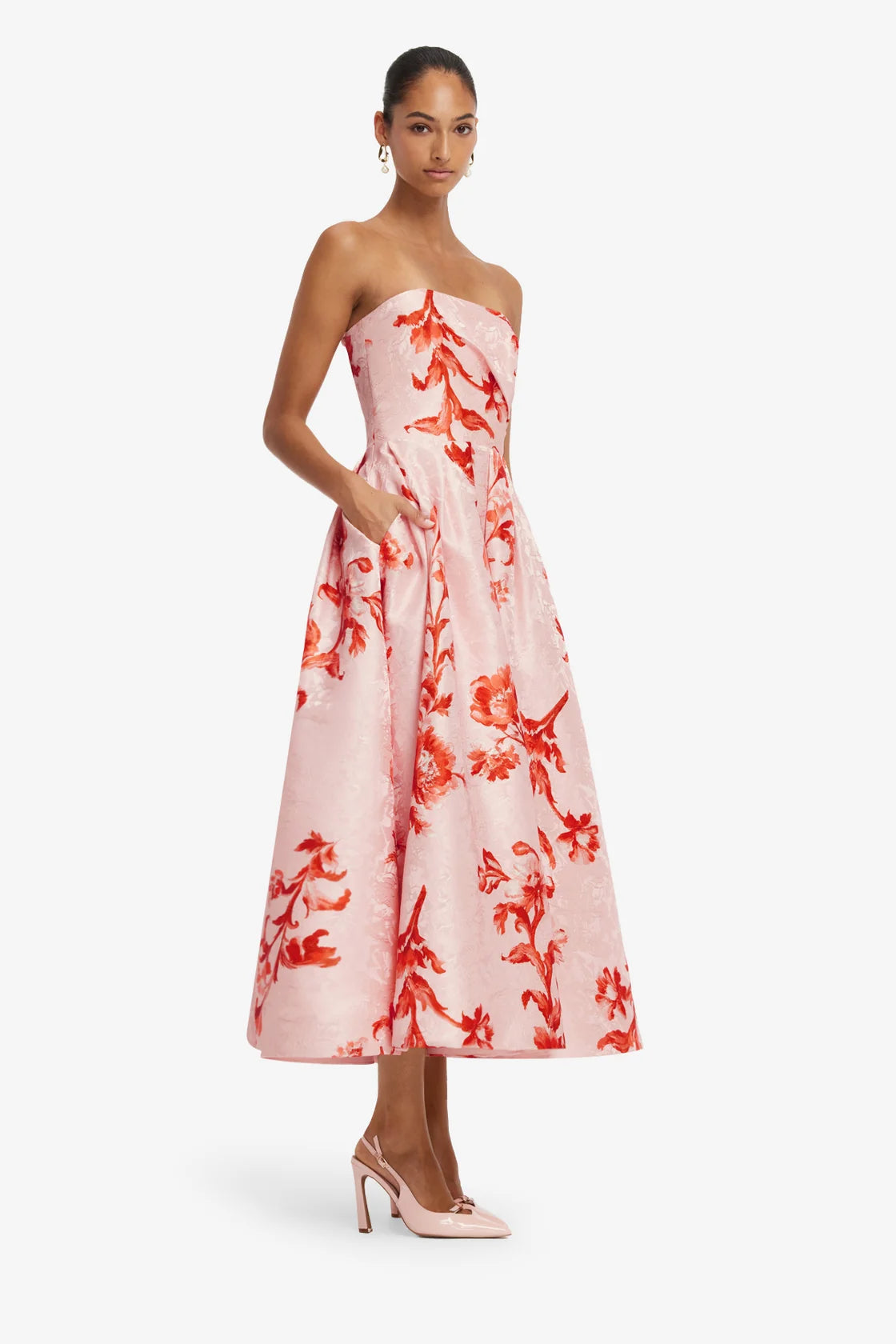 Lynn Jaquard Bustier Midi Dress
