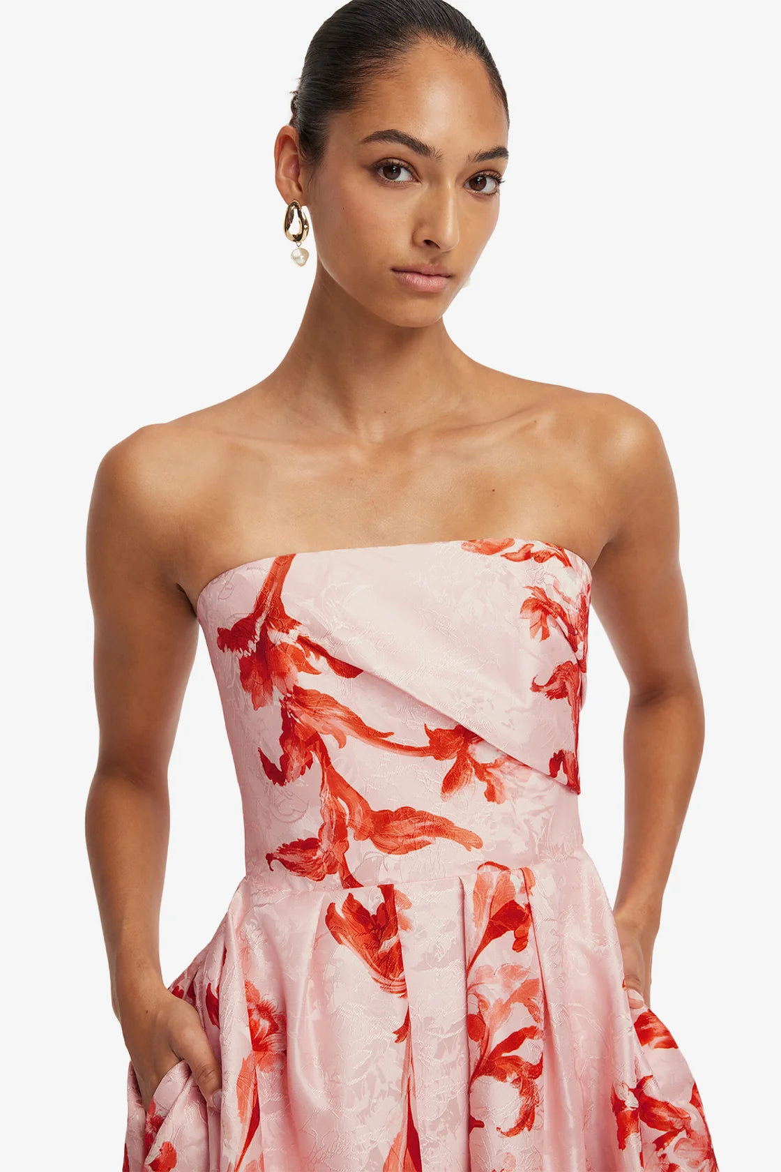 Lynn Jaquard Bustier Midi Dress