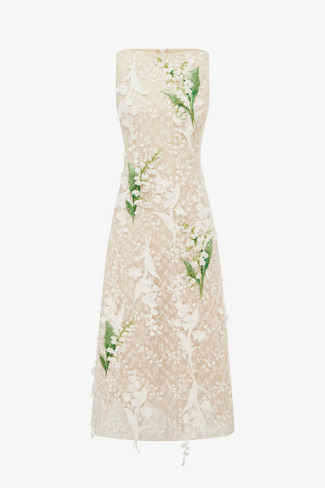 Cleo Embellished Lace Sleeveless Midi Dress
