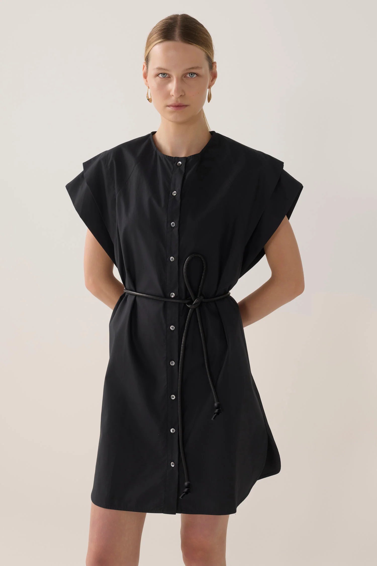 Maria Dress | Black Cotton Tencel