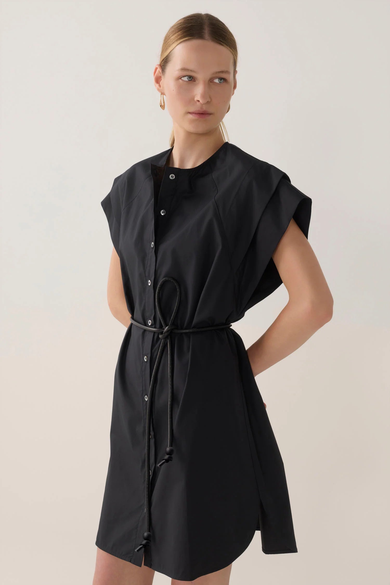 Maria Dress | Black Cotton Tencel