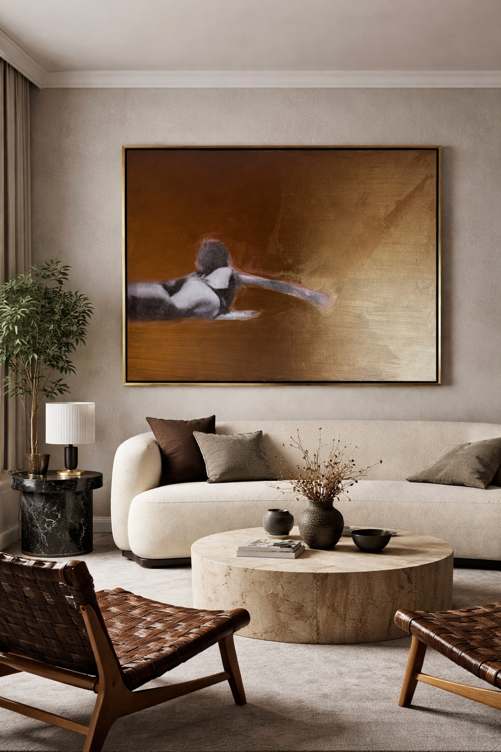 Paddling Girl Gold | 100 x 75