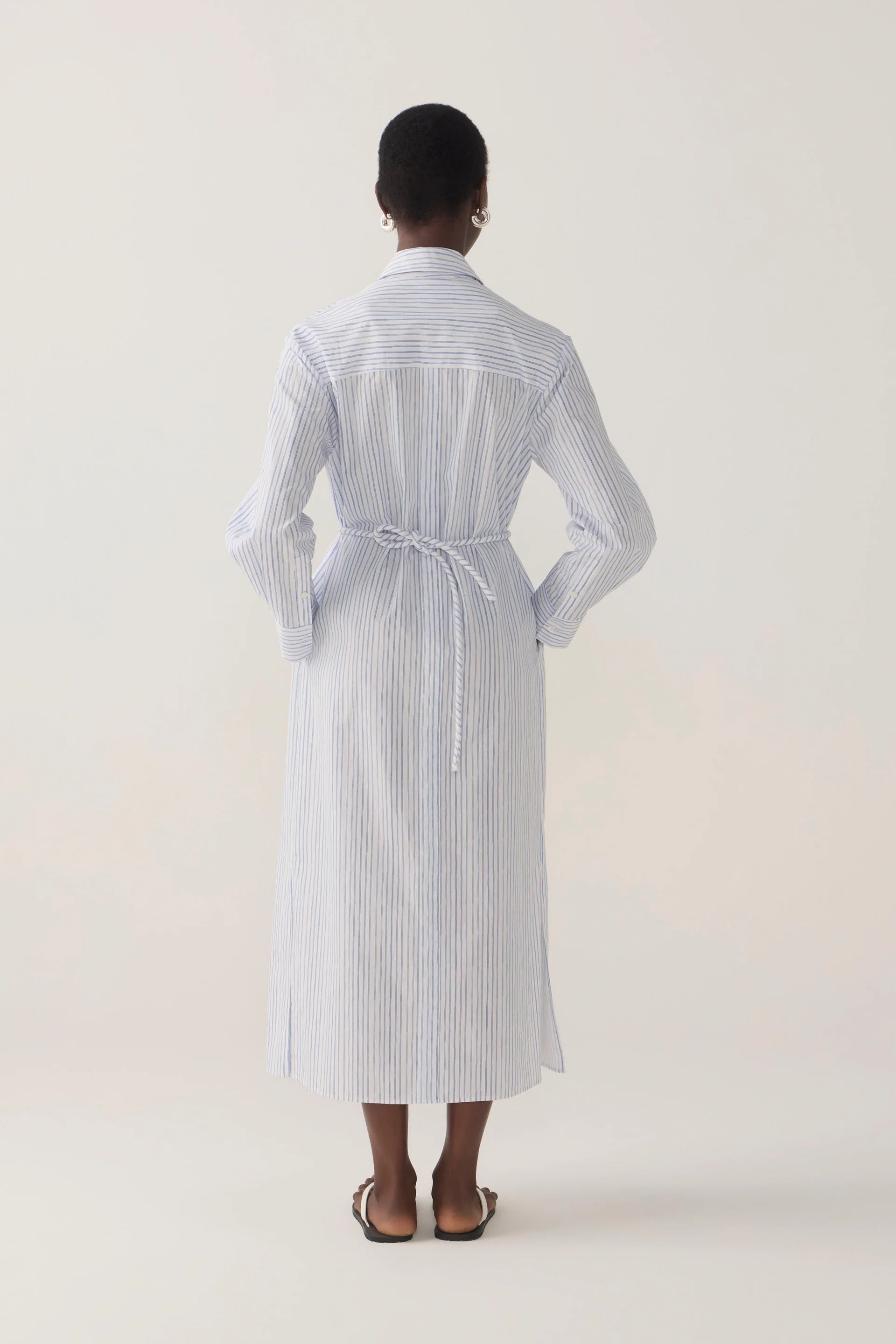 Rumi Dress | Blue Double Stripe