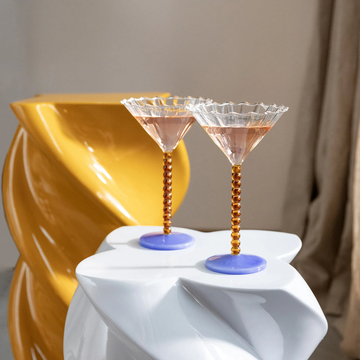 Coupe Perle Amber set of 2