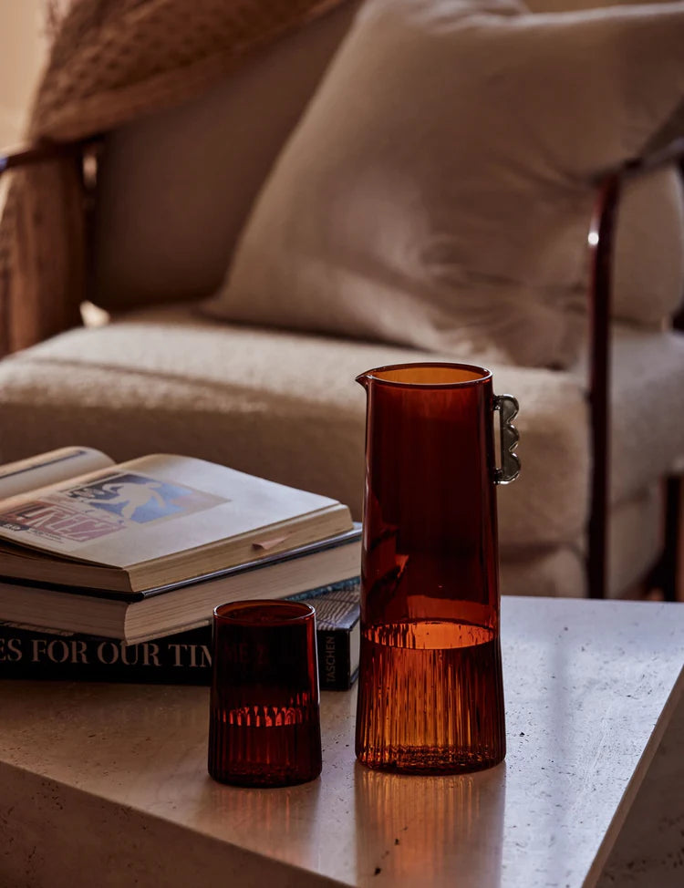 Kairos Water Glass 2 Set | Dark Amber