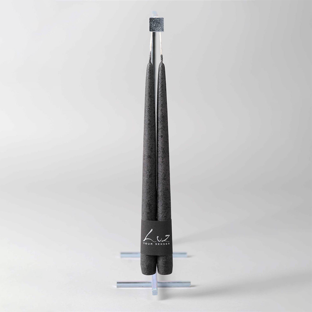 Taper Candle Pair| Suede Beluga