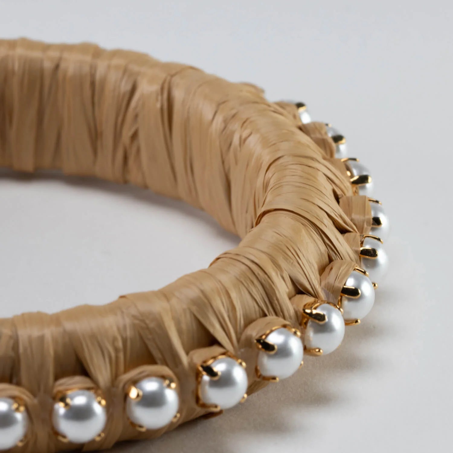 Raffia Pearl Bangle