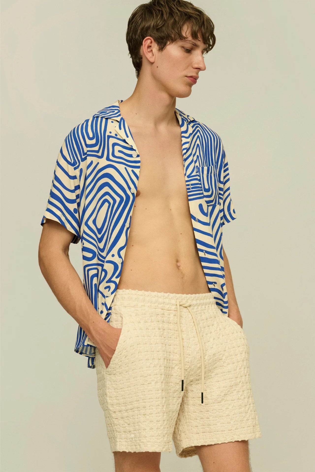 Ecru Porto Waffle Shorts