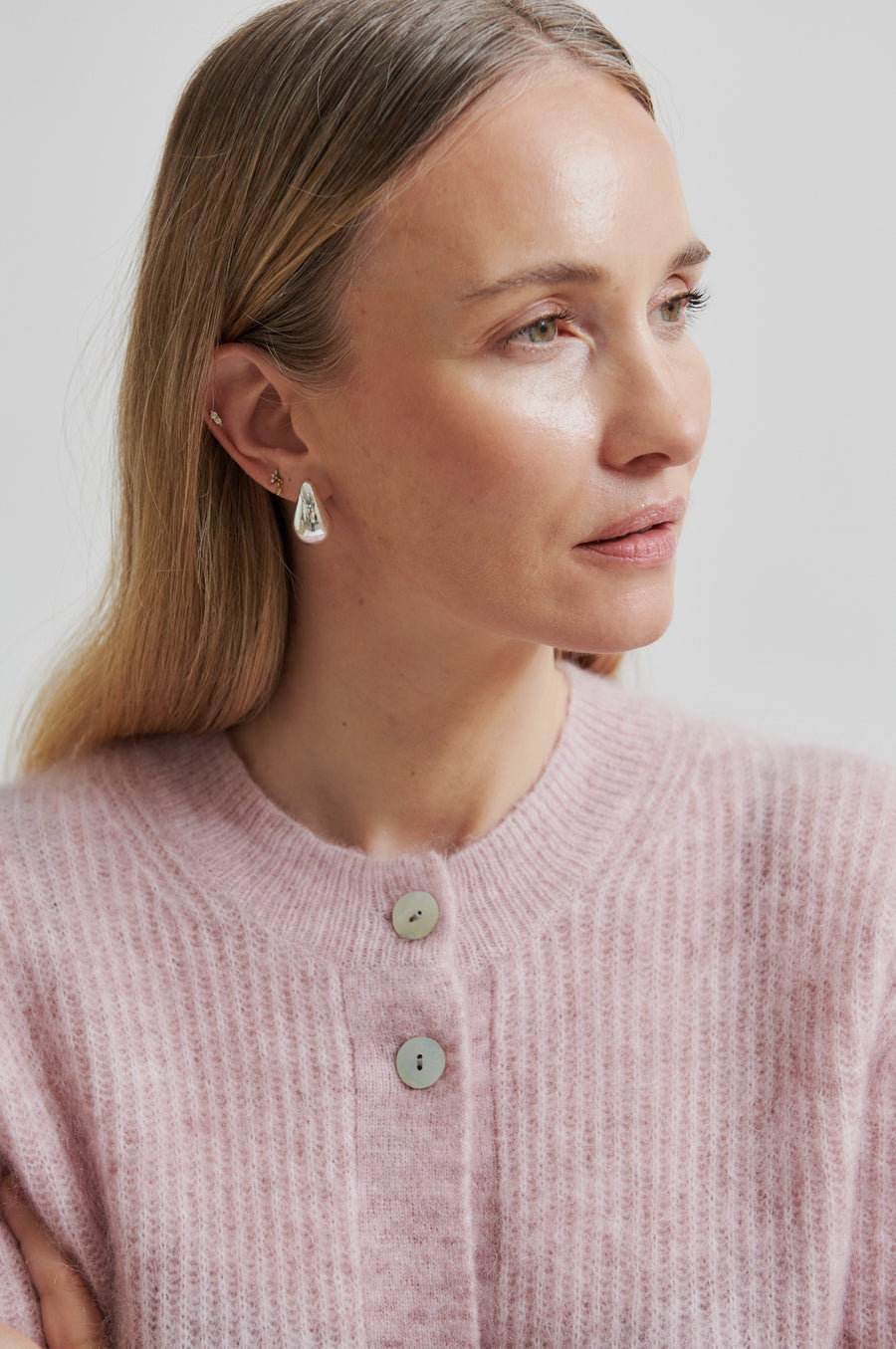 Andrea Knit Rib Cardigan LS