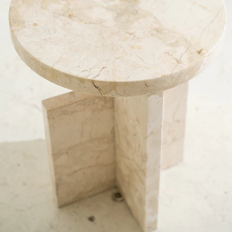 Aoi Travertine Side Table