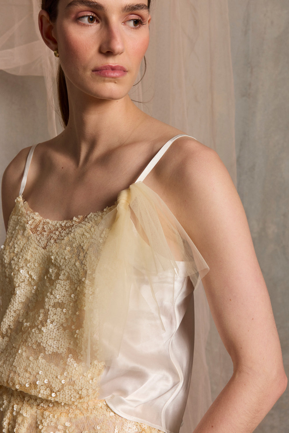Cortona Silk Tulle Top