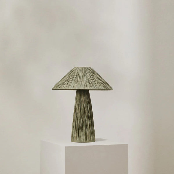 Ourea Raffia Table Lamp | Green