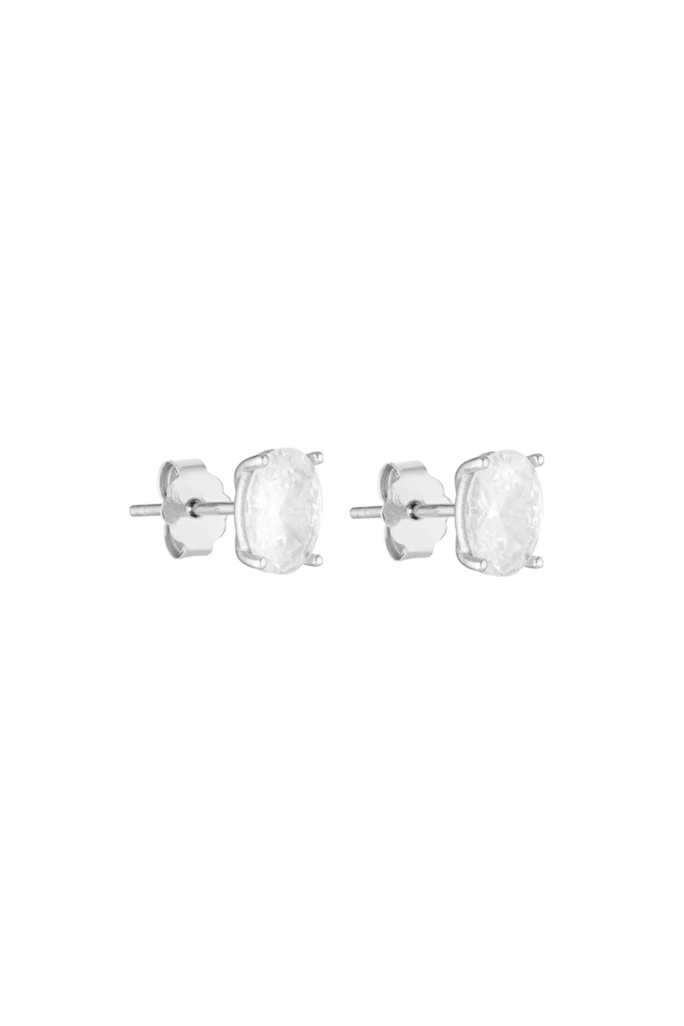 Oval Studs 1CT | Silver