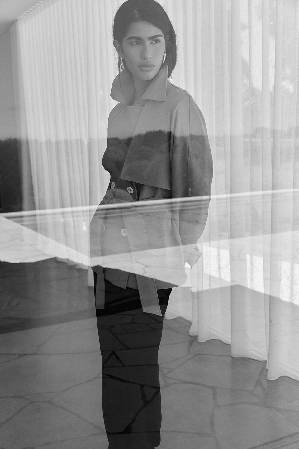 Selena Cropped Trench Coat