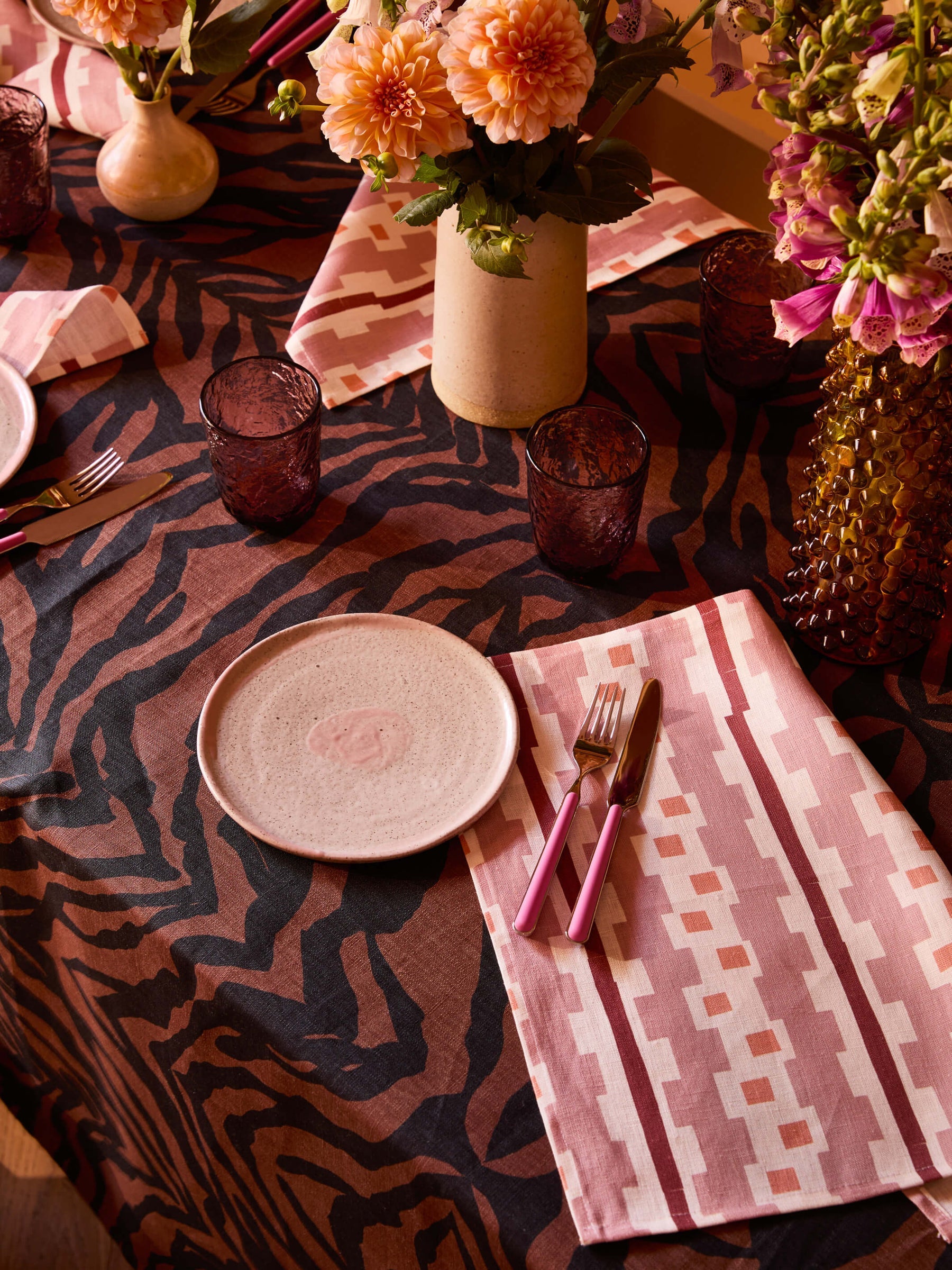 Zebra Tablecloth | Chocolate