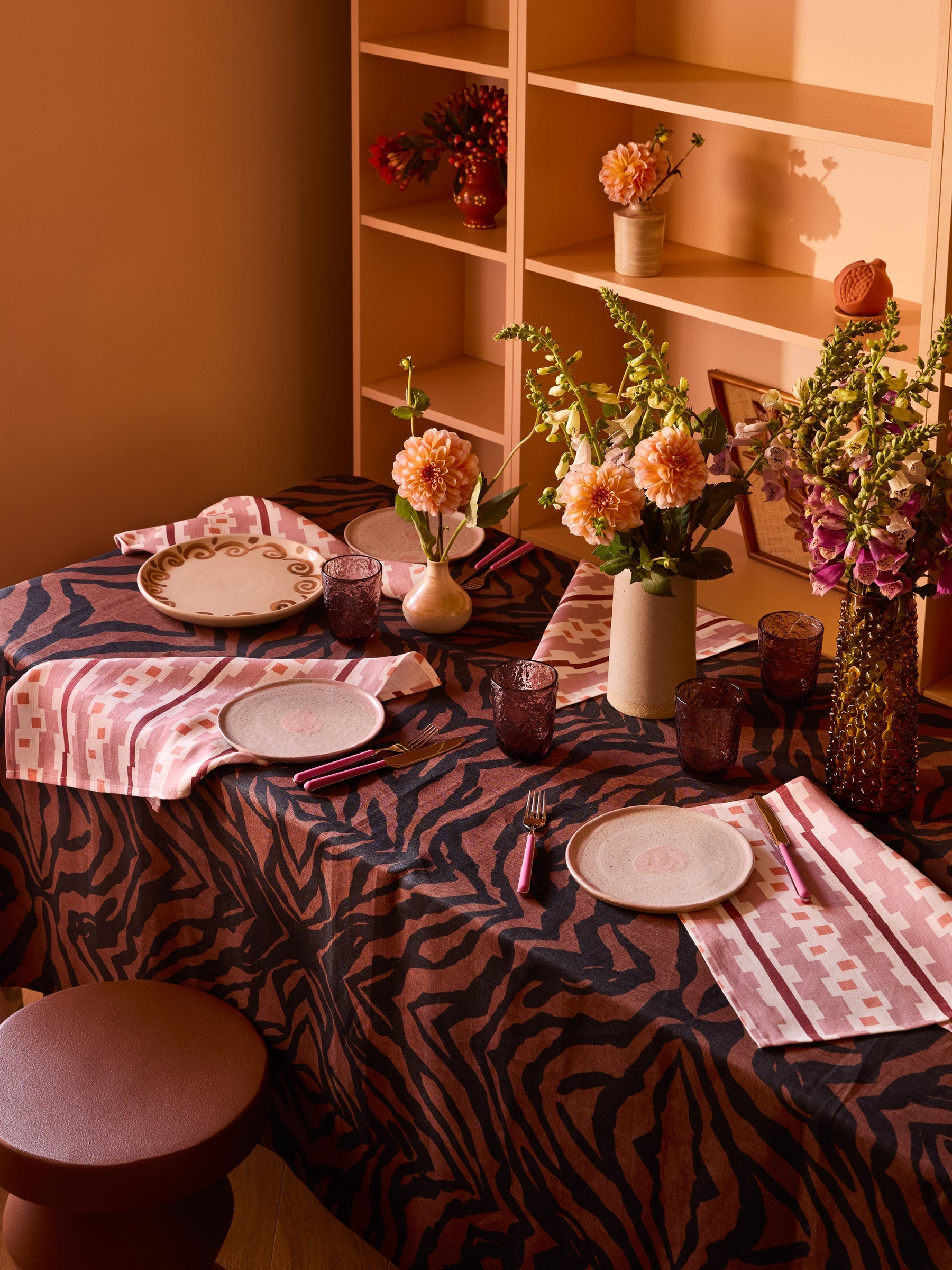 Zebra Tablecloth | Chocolate