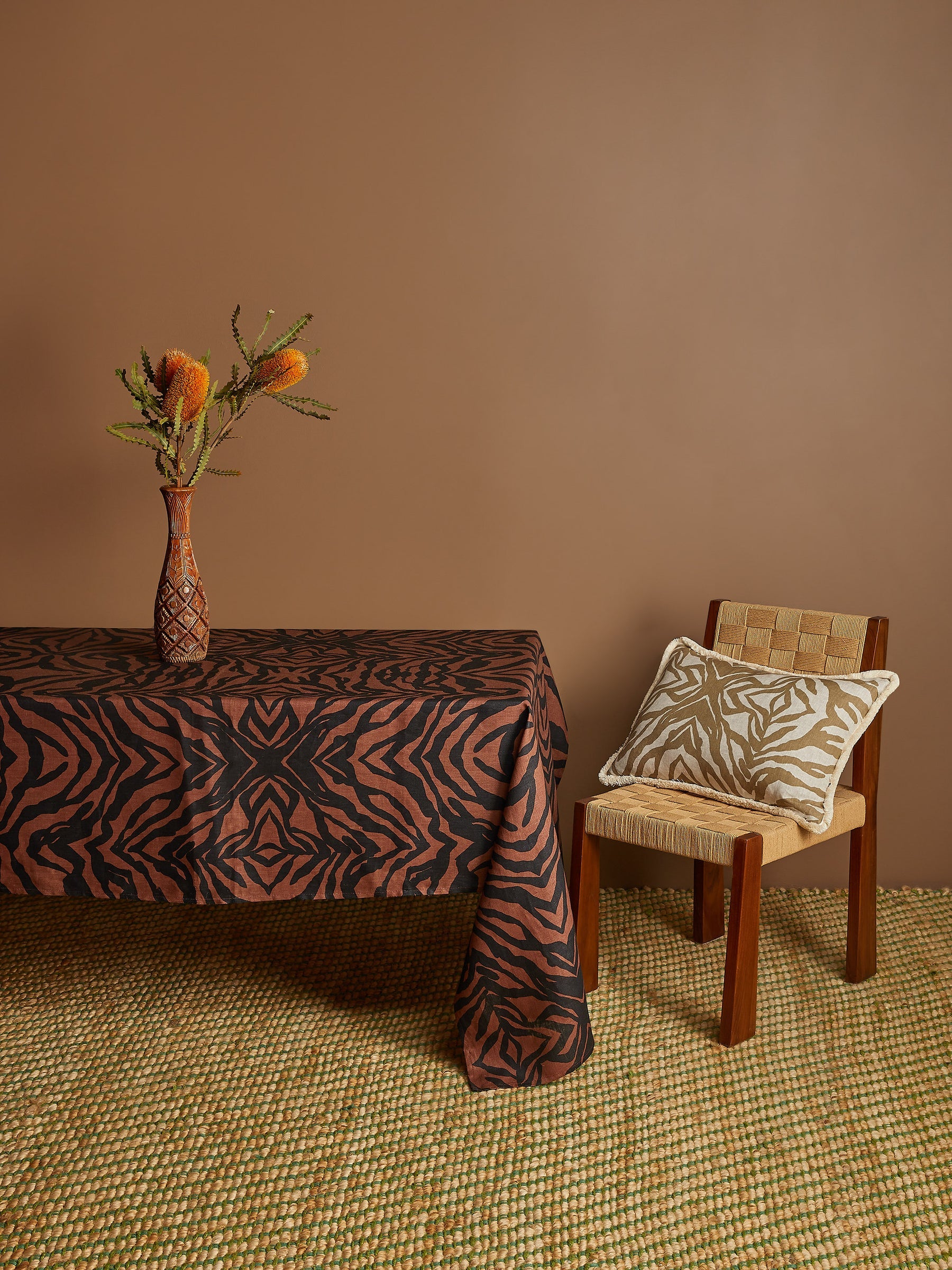 Zebra Tablecloth | Chocolate