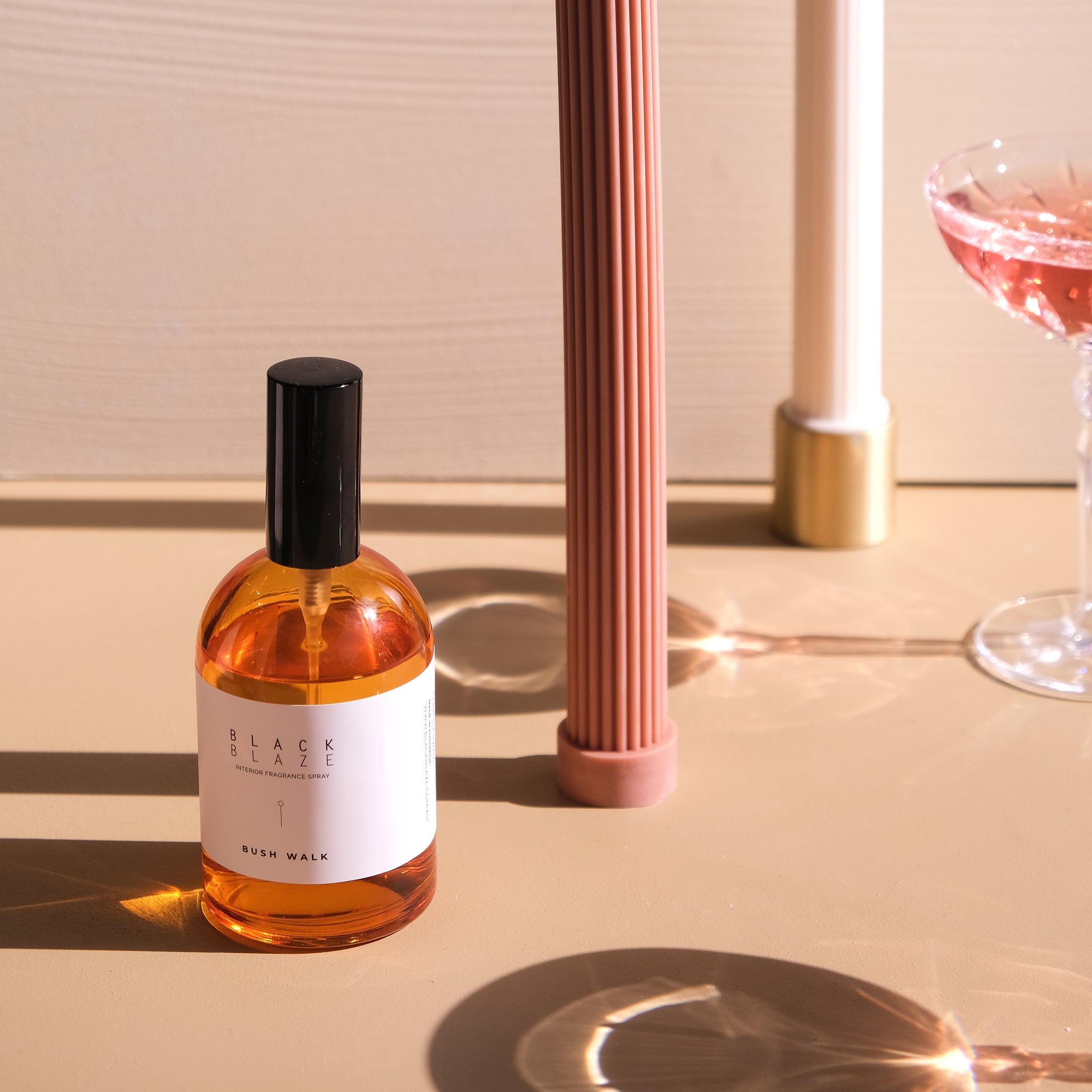 Column Pillar Candle Duo- Peach